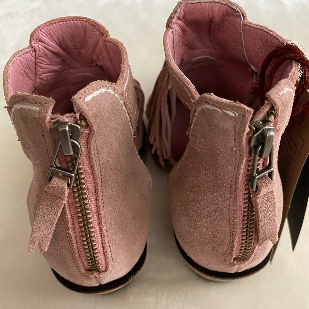 Junk Gypsy Pink Fringe Ankle Boots - Picture 5 of 10